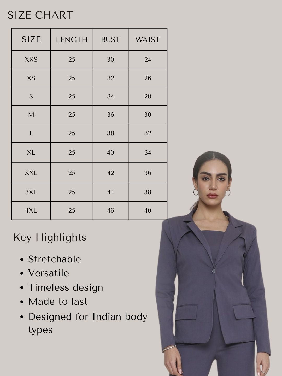 Blazer 2 pcs set panelled in grey