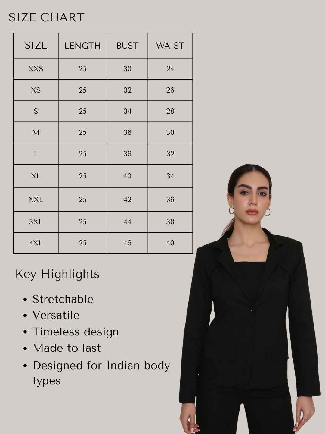 Blazer 2 pcs set panelled in black