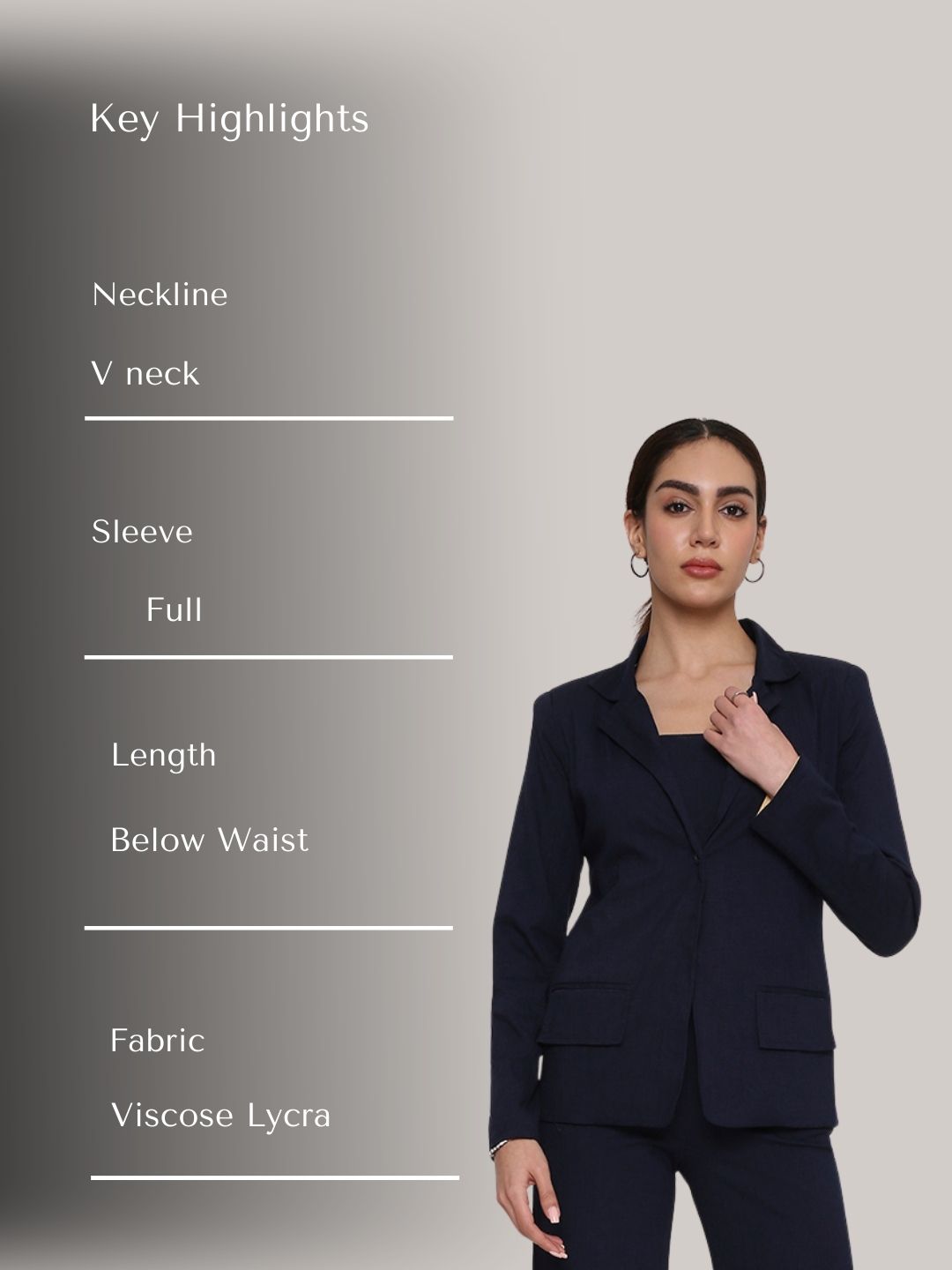 Classic Blue Single-Button Blazer