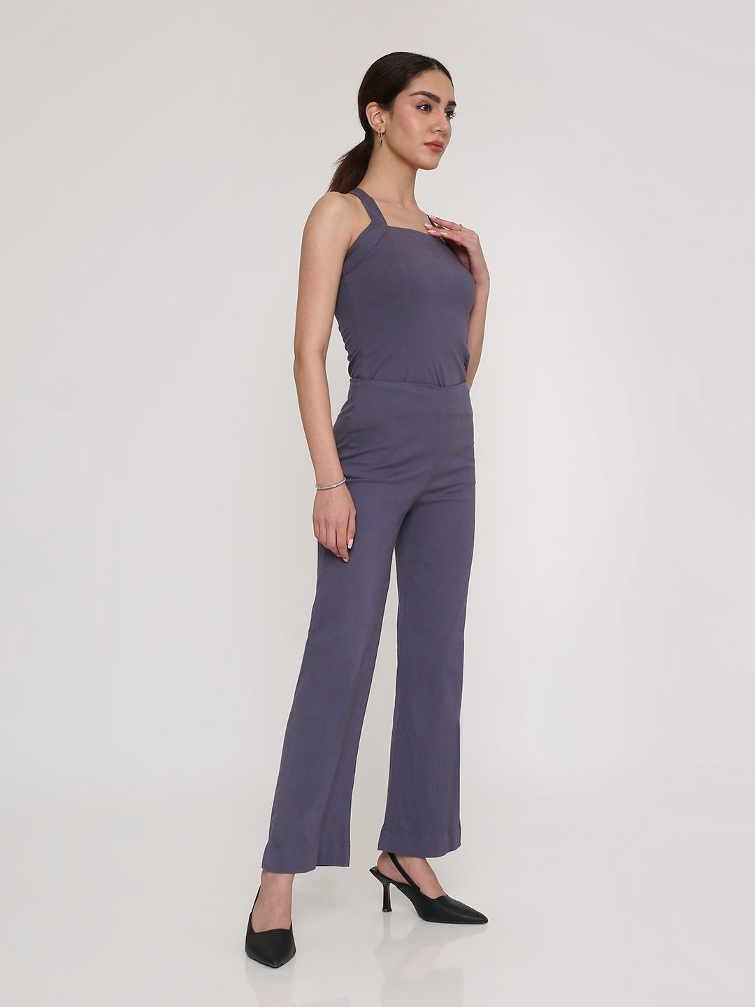 Grey Straight-Leg Seamless Trousers