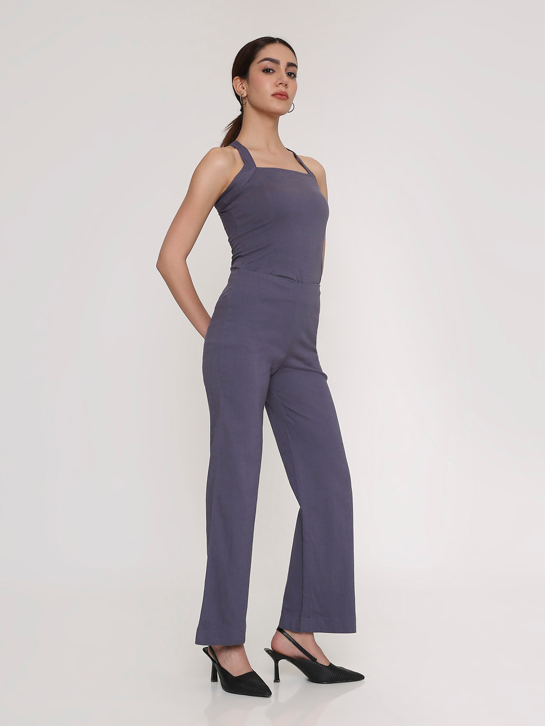 Grey Straight-Leg Seamless Trousers