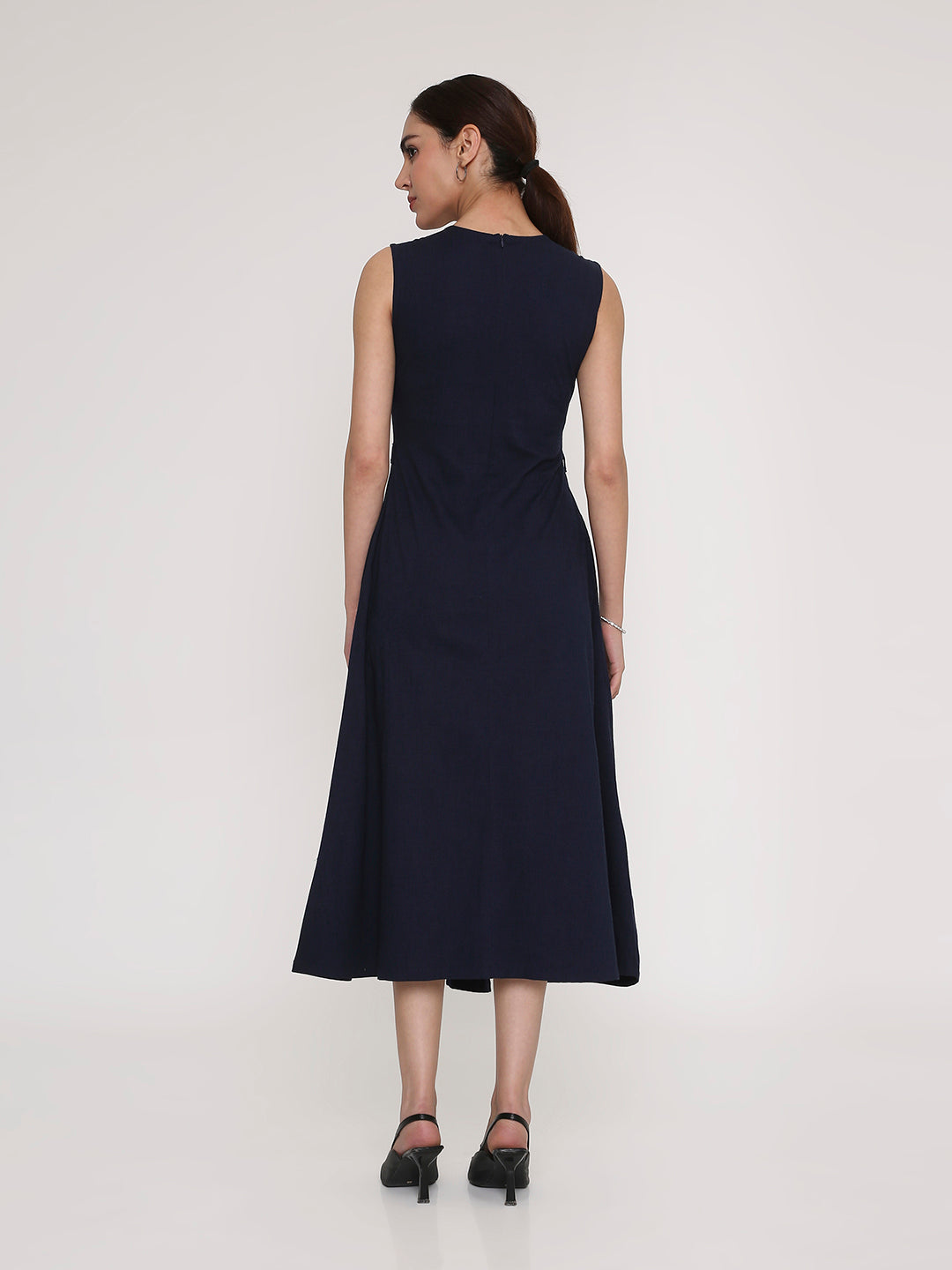 V-Neck Statement Midi Dress
