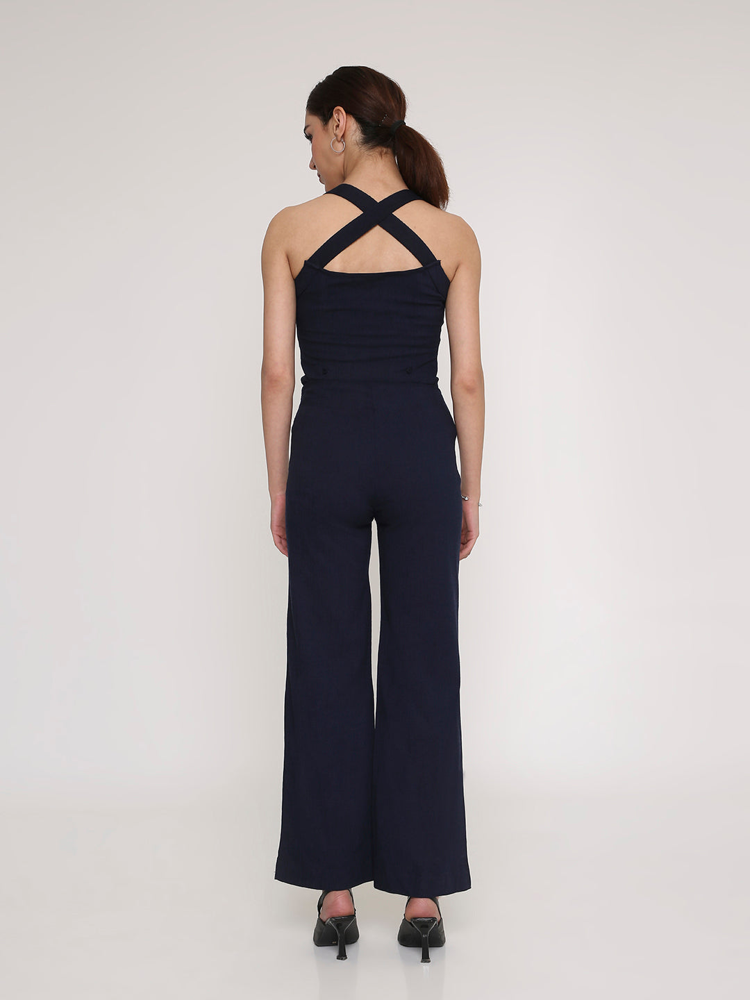 Blue Straight-Leg Seamless Trousers