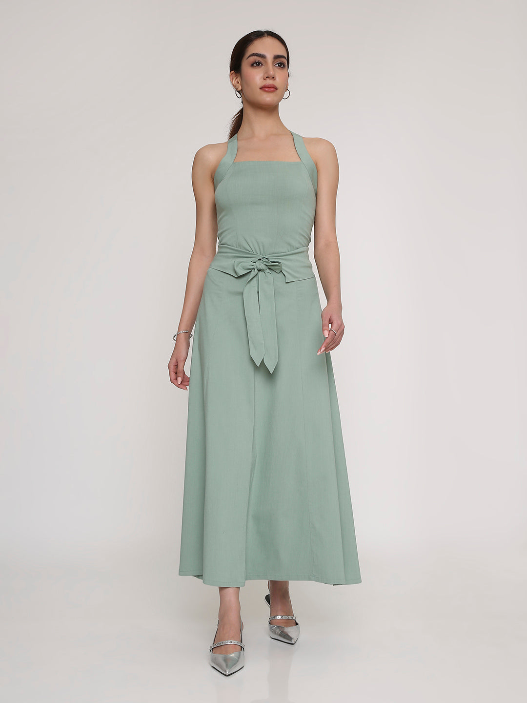 Square-Neck Top & Flow Skirt Set