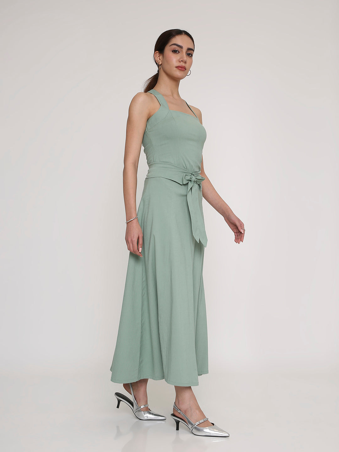 Square-Neck Top & Flow Skirt Set