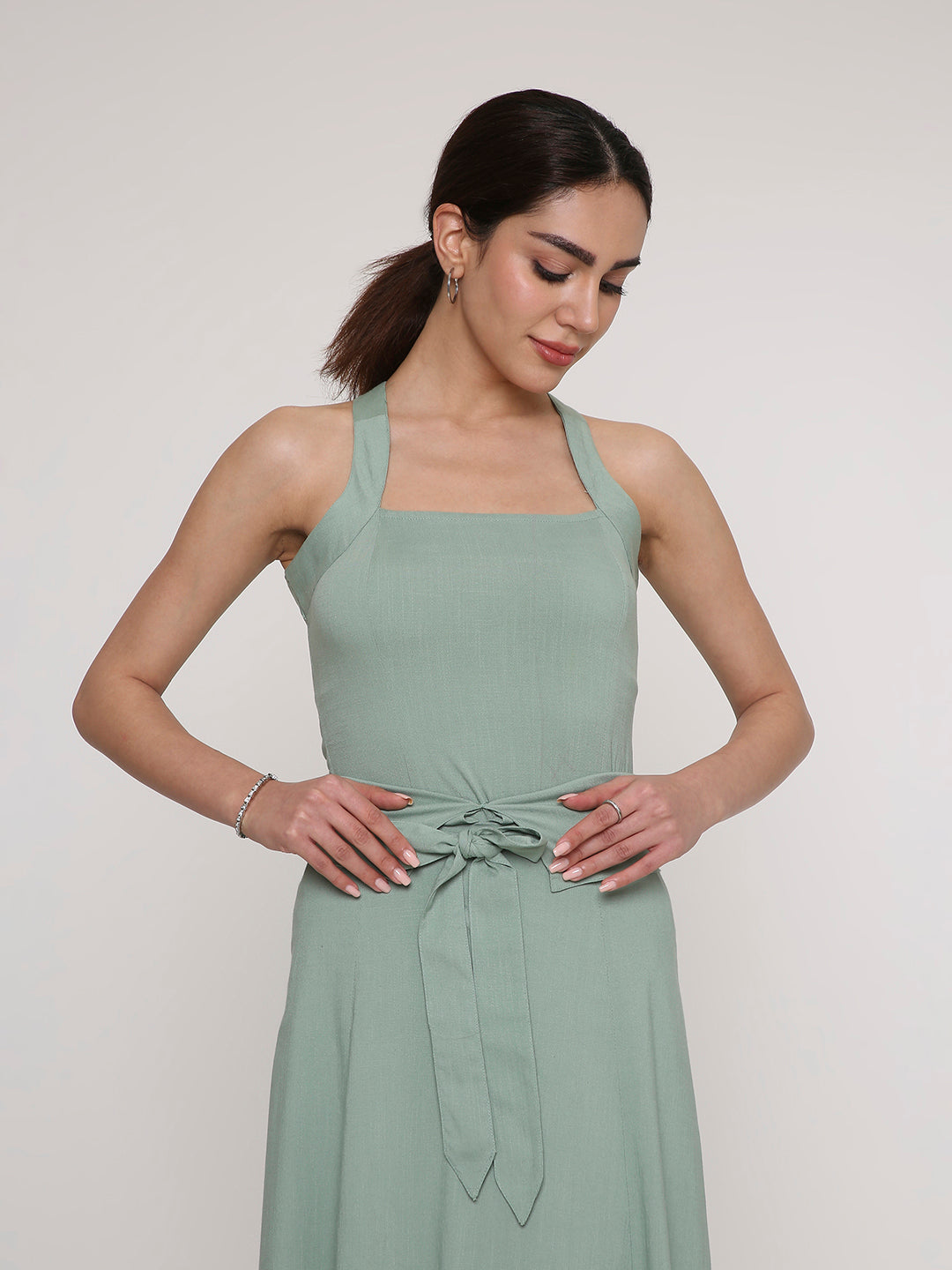 Square-Neck Top & Flow Skirt Set