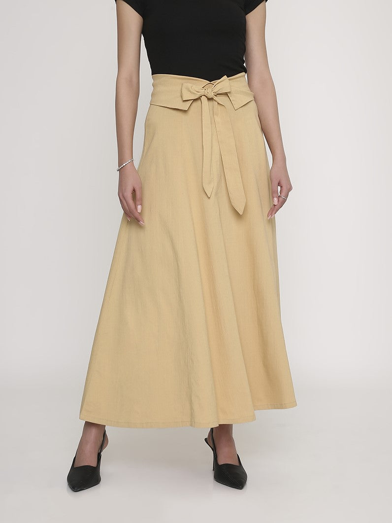 Black top with A-line skirt