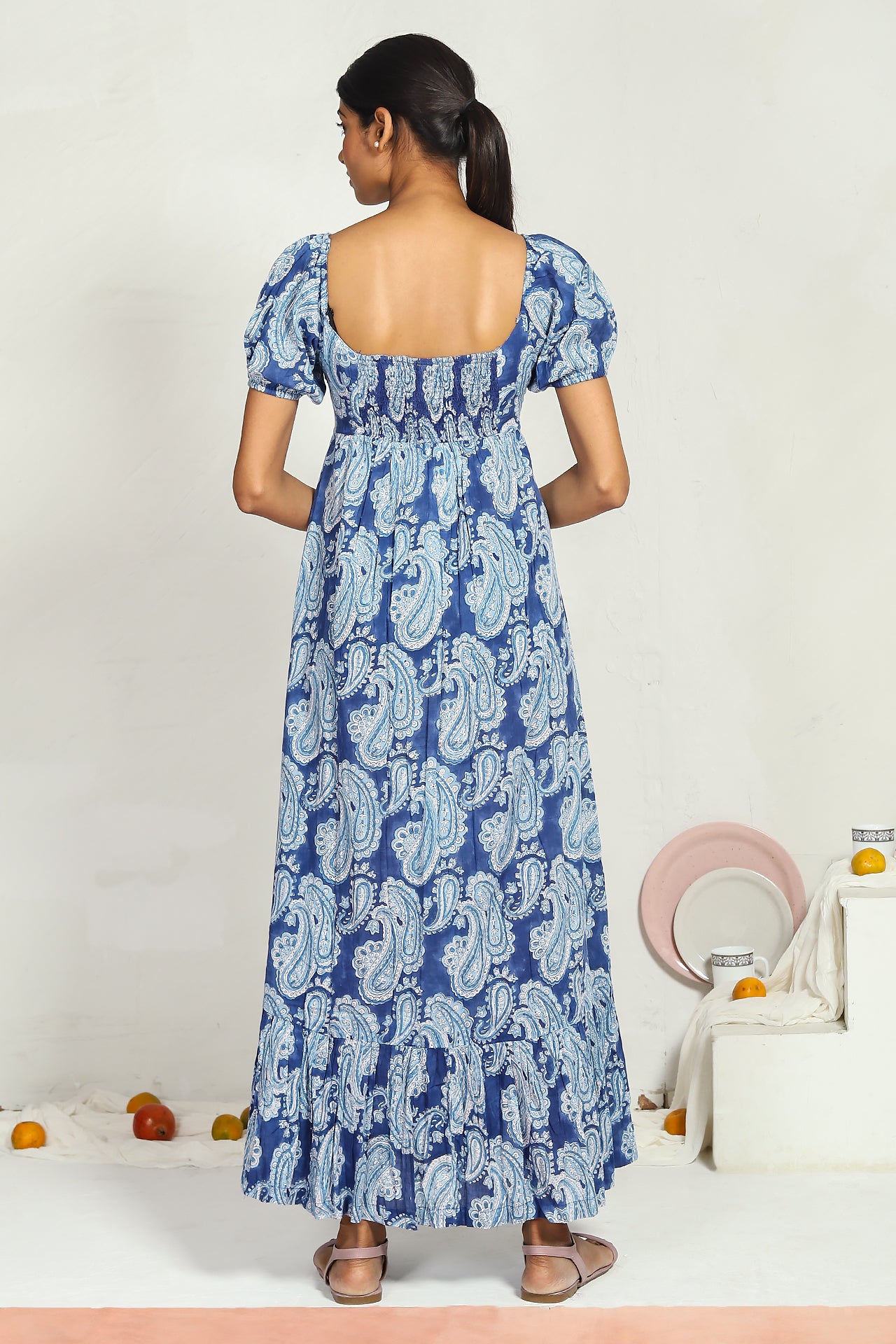 Blue paisley dress