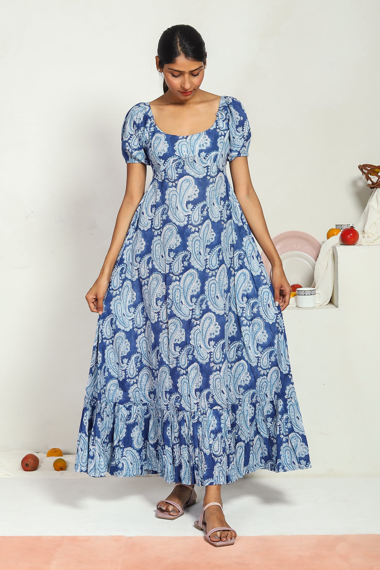 Blue paisley dress