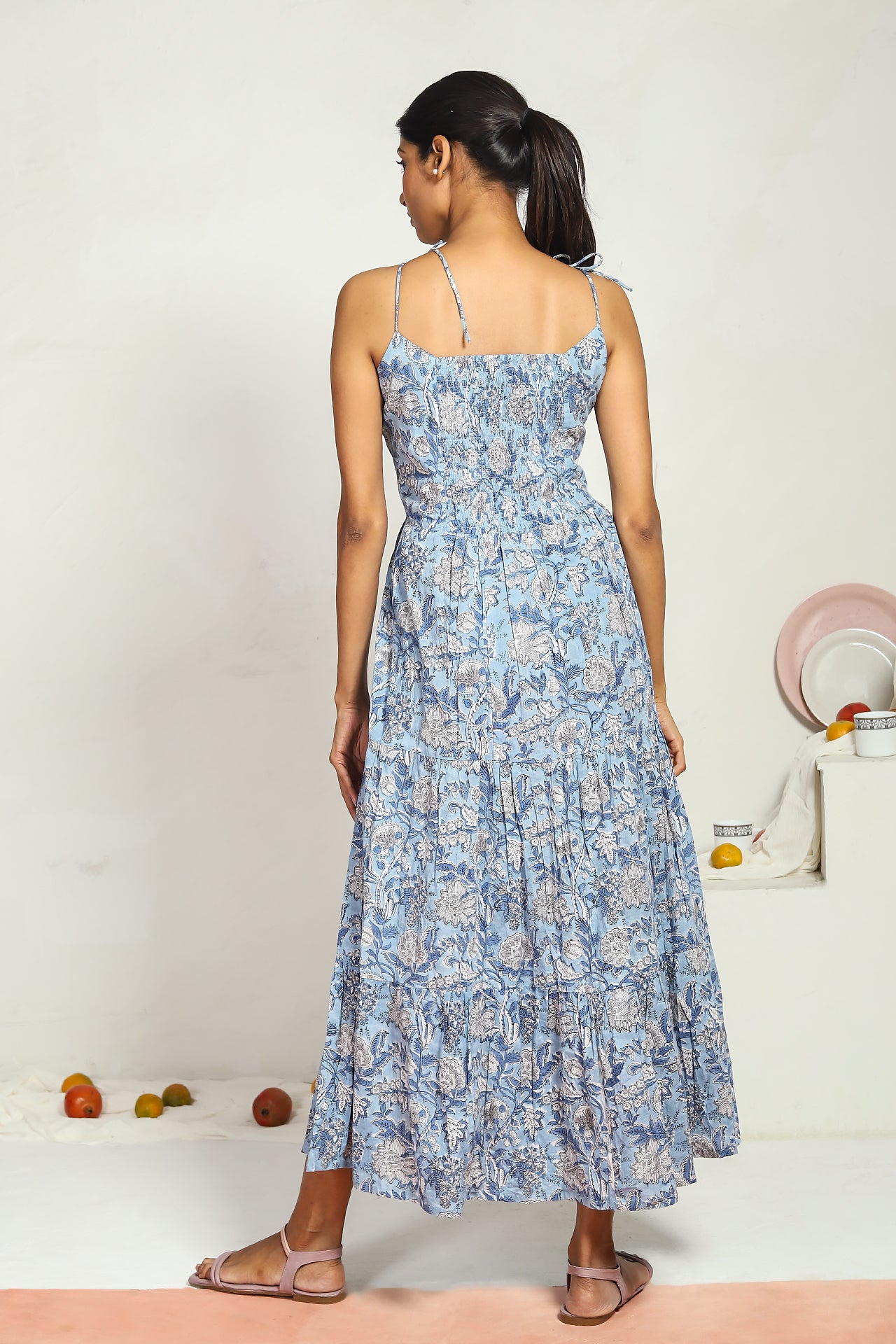 Blue Peony Dress